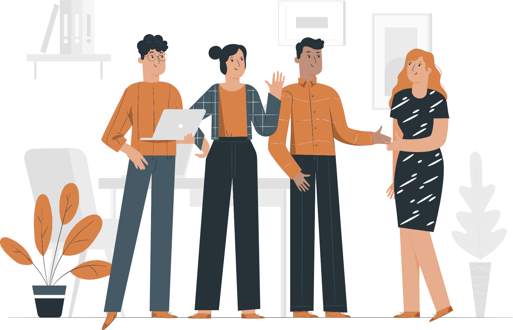 Drei Personen in einem Gespräch – Symbol für Diskussion oder Zusammenarbeit