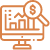 Computer mit Finanzdiagramm – Online-Finanzanalyse