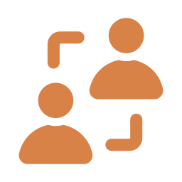 Symbol von zwei Personen mit Verbindungslinien – Darstellung von Vernetzung oder Kommunikation