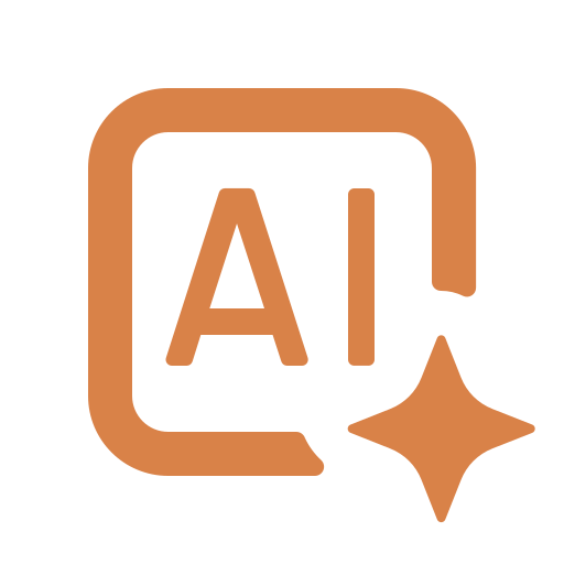 Symbol „AI“ mit funkelndem Stern – Darstellung für künstliche Intelligenz.