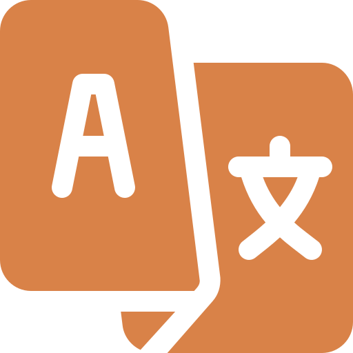 Sprachübersetzungssymbol mit „A“ und Schriftzeichen – Darstellung von Übersetzung oder Mehrsprachigkeit